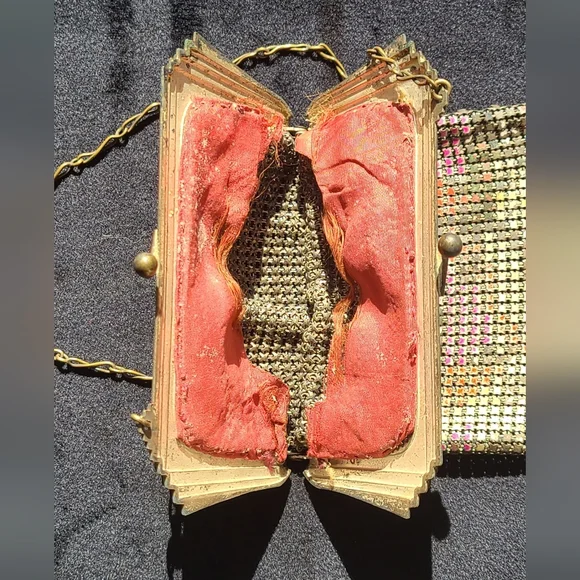 Antique metal mesh purse